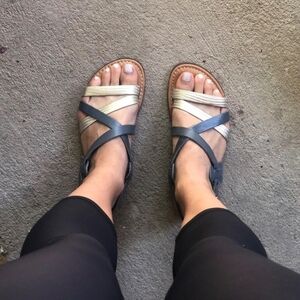 BOS. & Co Platinum Blue Ionna Strappy Sandals